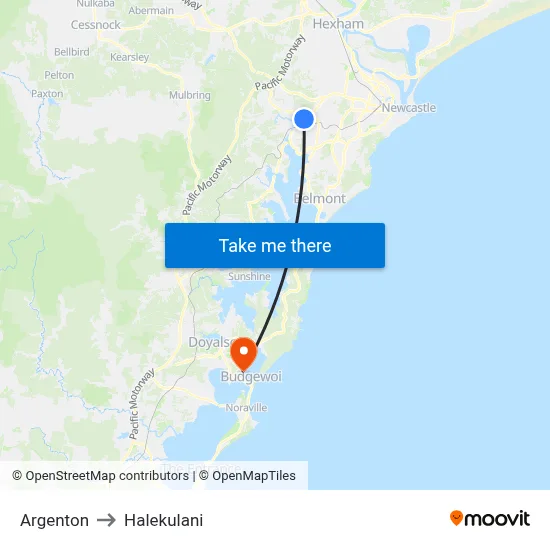 Argenton to Halekulani map