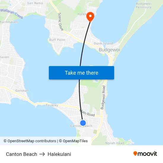 Canton Beach to Halekulani map