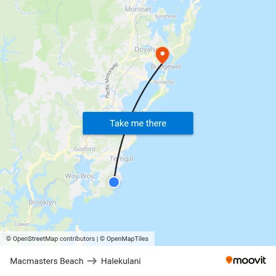 Macmasters Beach to Halekulani map