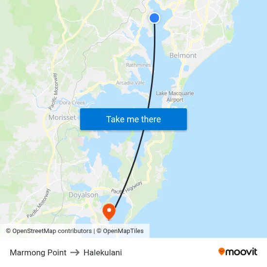 Marmong Point to Halekulani map