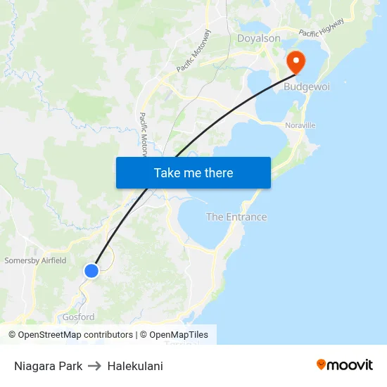 Niagara Park to Halekulani map