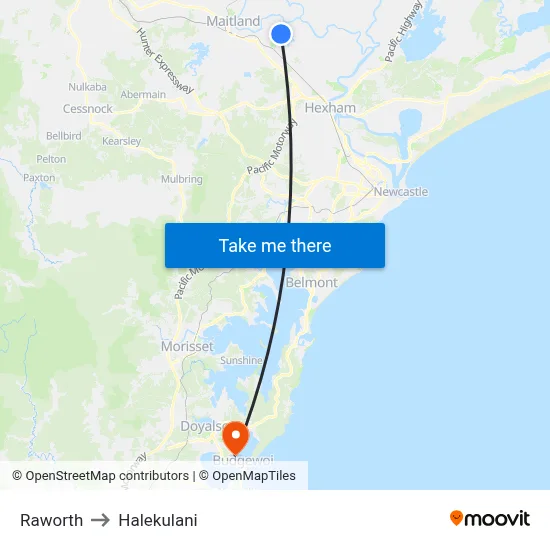 Raworth to Halekulani map