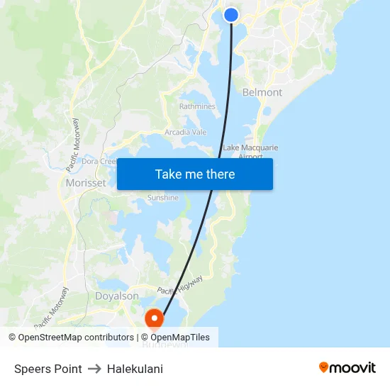 Speers Point to Halekulani map