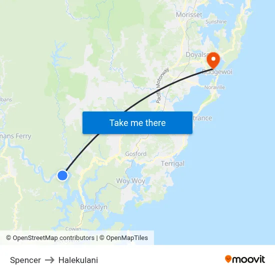 Spencer to Halekulani map