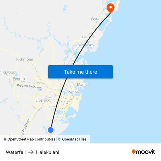 Waterfall to Halekulani map