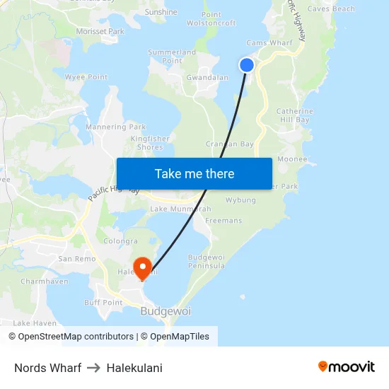 Nords Wharf to Halekulani map