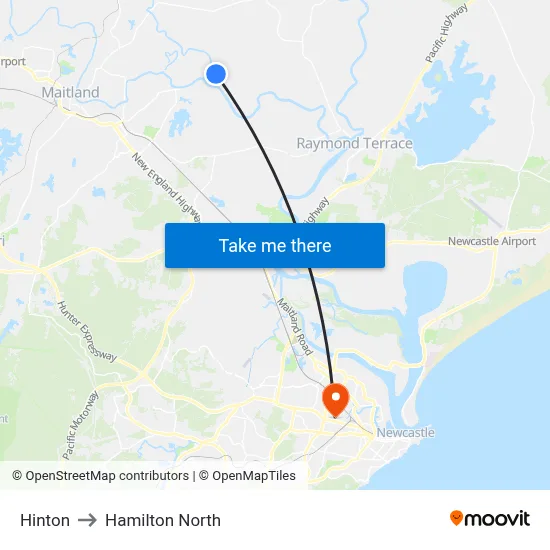 Hinton to Hamilton North map