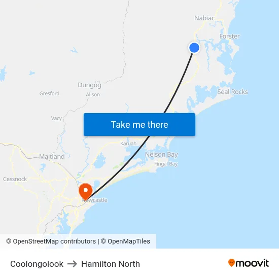 Coolongolook to Hamilton North map