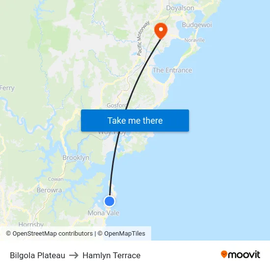 Bilgola Plateau to Hamlyn Terrace map