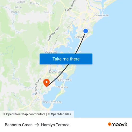Bennetts Green to Hamlyn Terrace map