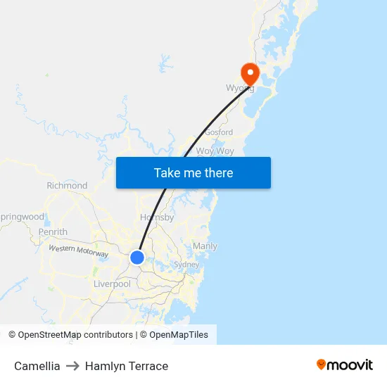 Camellia to Hamlyn Terrace map