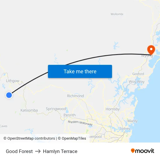 Good Forest to Hamlyn Terrace map