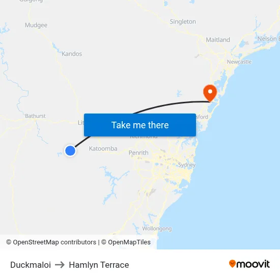 Duckmaloi to Hamlyn Terrace map