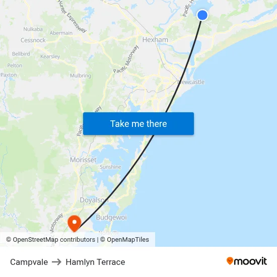 Campvale to Hamlyn Terrace map