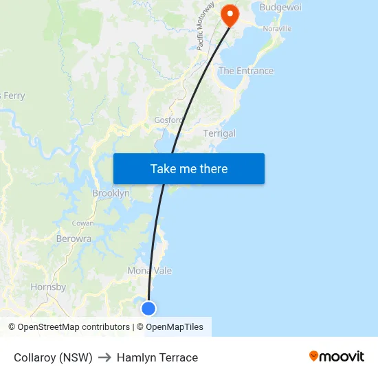 Collaroy (NSW) to Hamlyn Terrace map