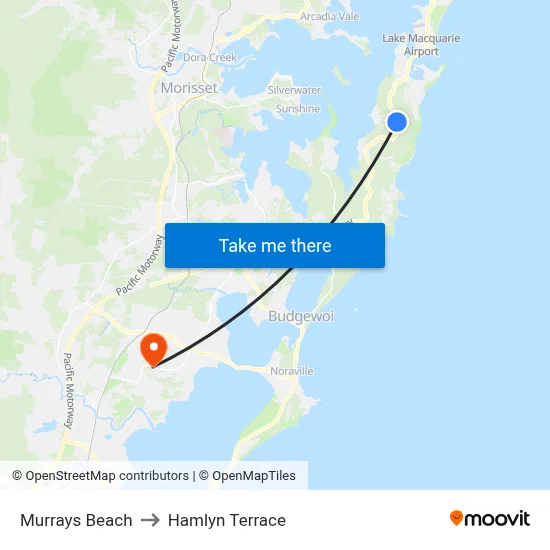 Murrays Beach to Hamlyn Terrace map