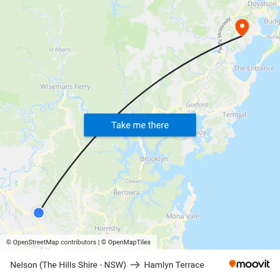 Nelson (The Hills Shire - NSW) to Hamlyn Terrace map