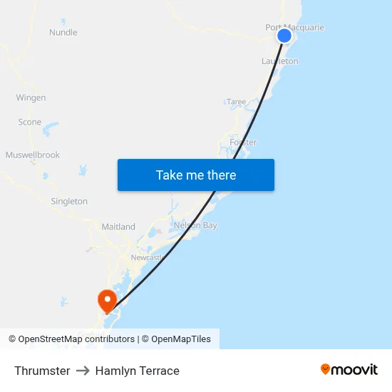 Thrumster to Hamlyn Terrace map