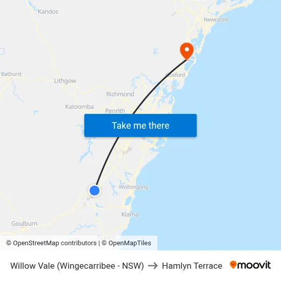 Willow Vale (Wingecarribee - NSW) to Hamlyn Terrace map