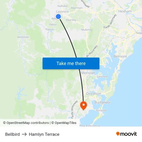 Bellbird to Hamlyn Terrace map