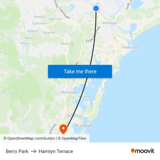 Berry Park to Hamlyn Terrace map