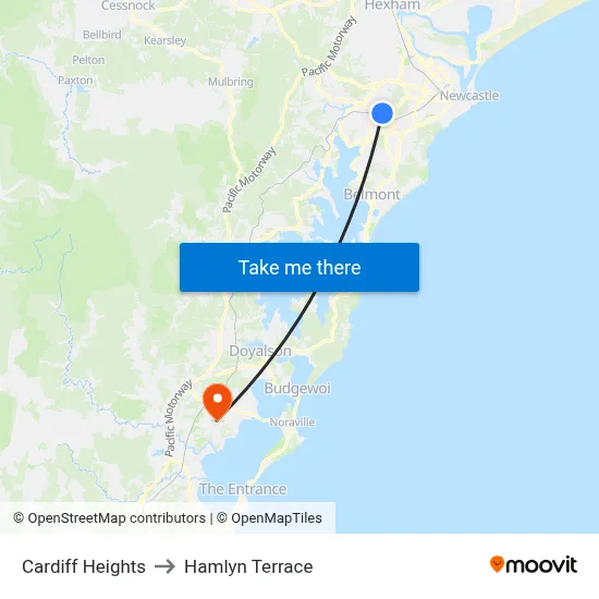 Cardiff Heights to Hamlyn Terrace map