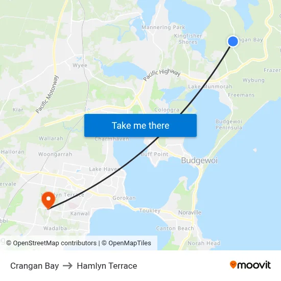 Crangan Bay to Hamlyn Terrace map