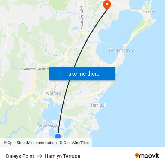 Daleys Point to Hamlyn Terrace map