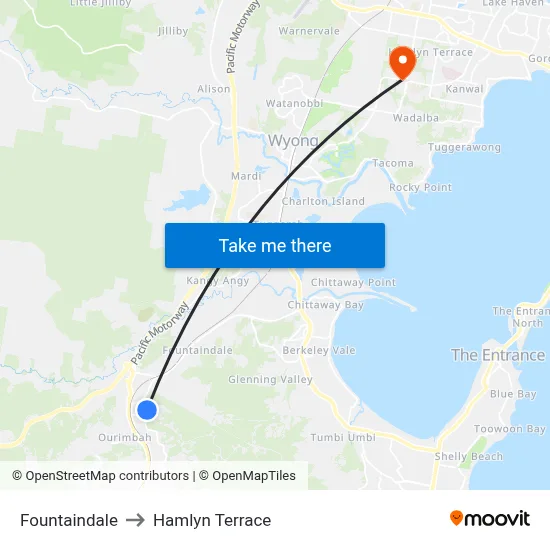 Fountaindale to Hamlyn Terrace map