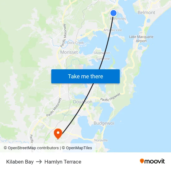 Kilaben Bay to Hamlyn Terrace map