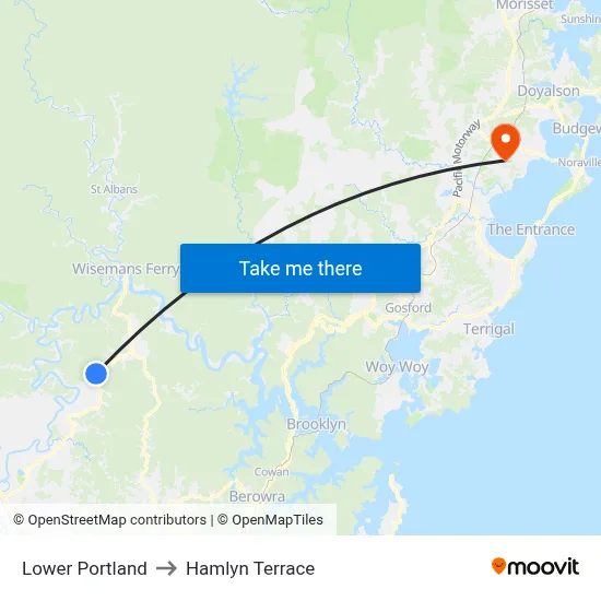 Lower Portland to Hamlyn Terrace map