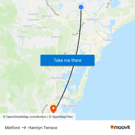 Metford to Hamlyn Terrace map