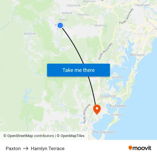 Paxton to Hamlyn Terrace map