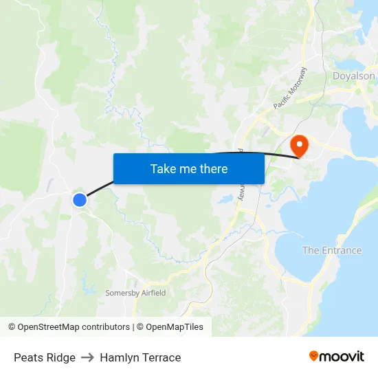 Peats Ridge to Hamlyn Terrace map