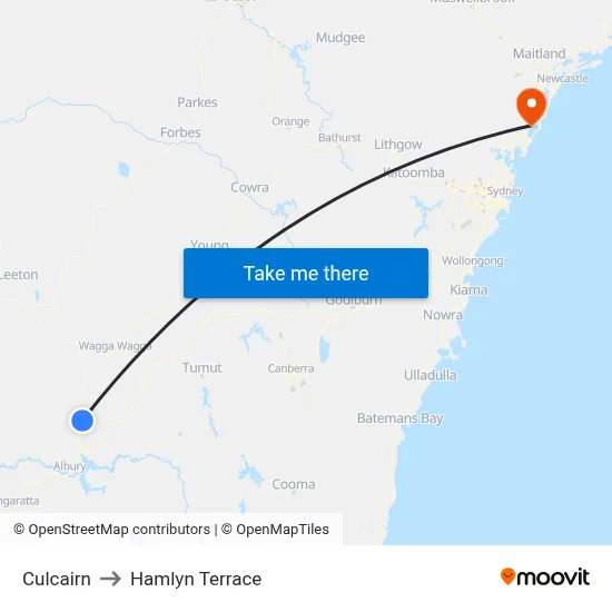 Culcairn to Hamlyn Terrace map
