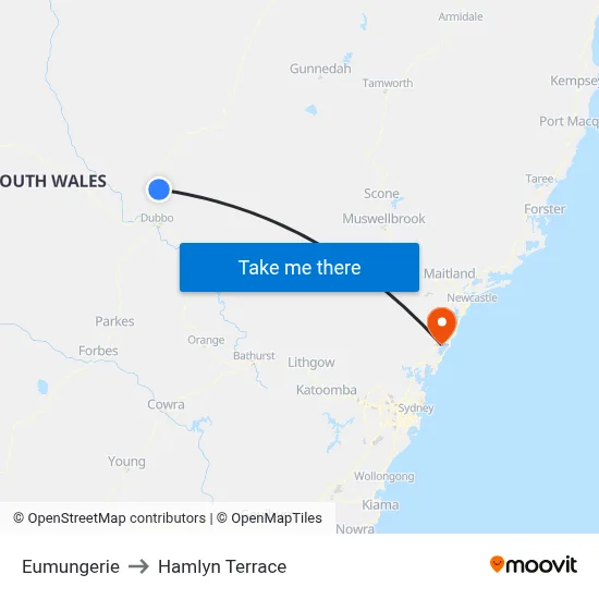 Eumungerie to Hamlyn Terrace map