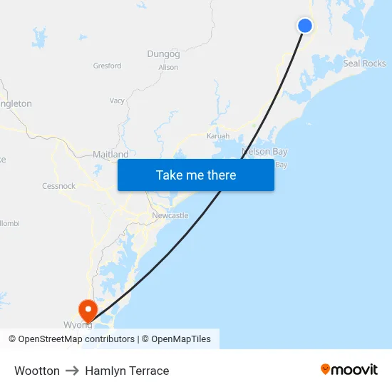 Wootton to Hamlyn Terrace map