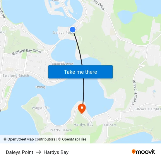 Daleys Point to Hardys Bay map