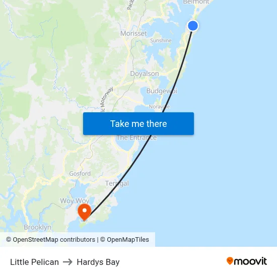 Little Pelican to Hardys Bay map