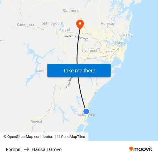 Fernhill to Hassall Grove map