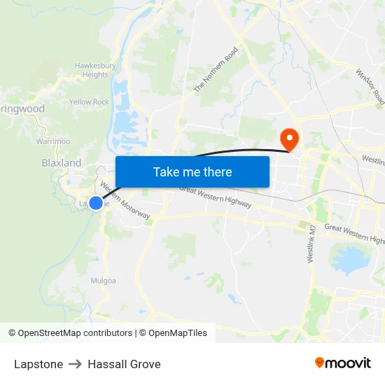 Lapstone to Hassall Grove map