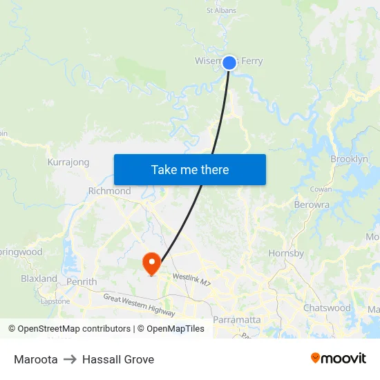 Maroota to Hassall Grove map