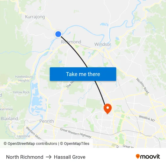 North Richmond to Hassall Grove map