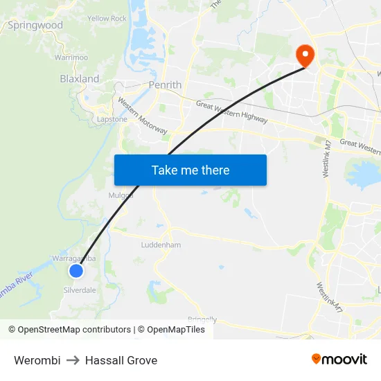 Werombi to Hassall Grove map
