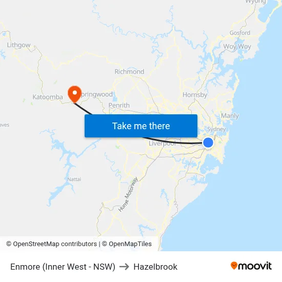 Enmore (Inner West - NSW) to Hazelbrook map