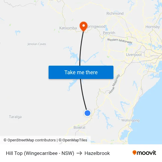 Hill Top (Wingecarribee - NSW) to Hazelbrook map