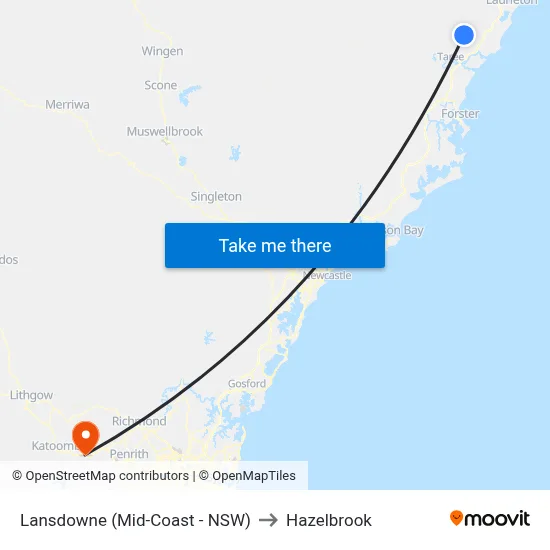 Lansdowne (Mid-Coast - NSW) to Hazelbrook map