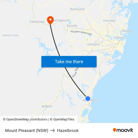 Mount Pleasant (NSW) to Hazelbrook map