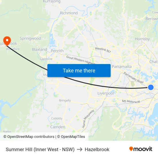 Summer Hill (Inner West - NSW) to Hazelbrook map