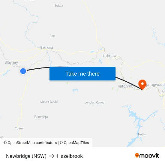 Newbridge (NSW) to Hazelbrook map